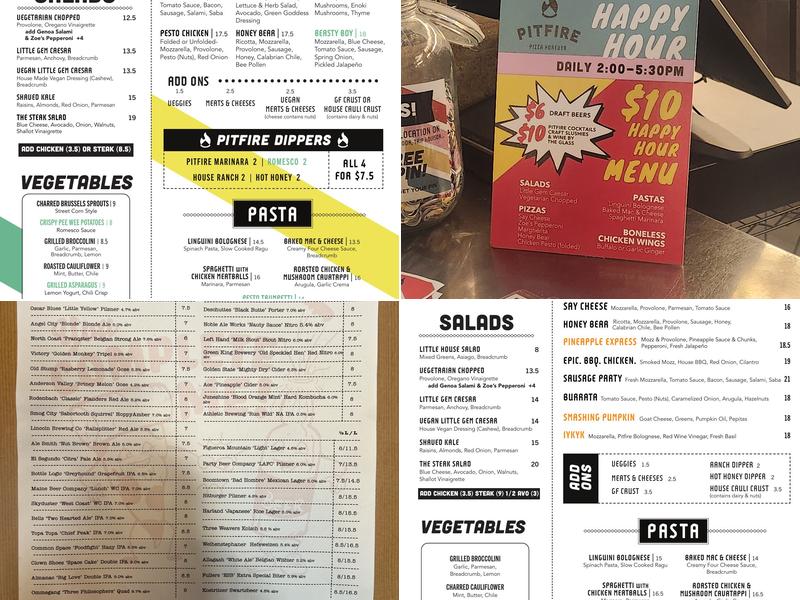 Pitfire Pizza Echo Park Menu