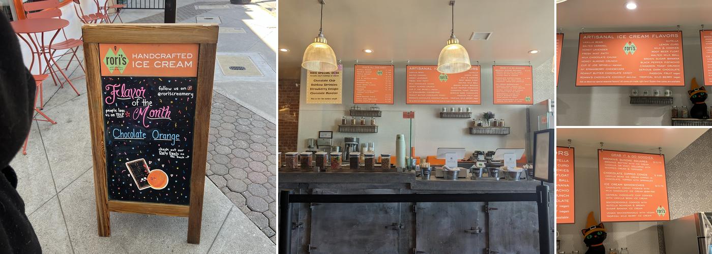 Rori's Artisanal Creamery Menu