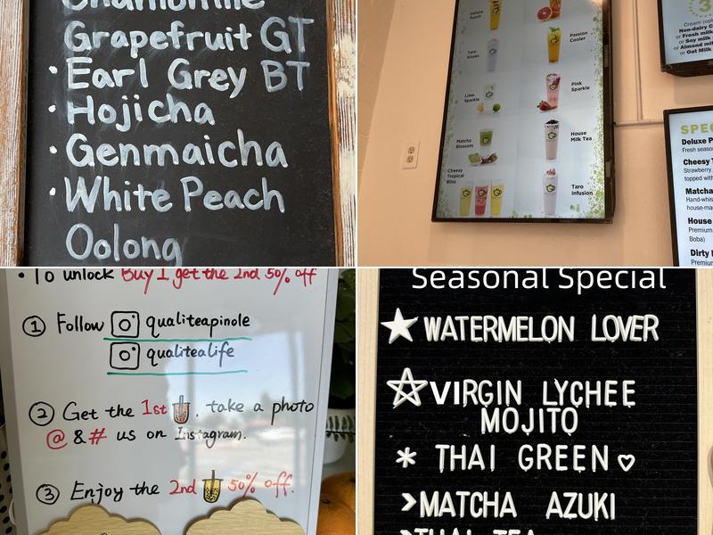 Qualitea (Pinole Location) Menu