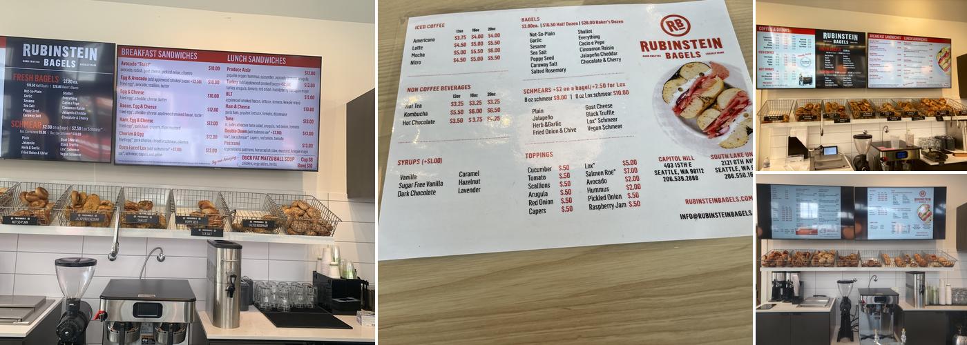 Rubinstein Bagels Menu