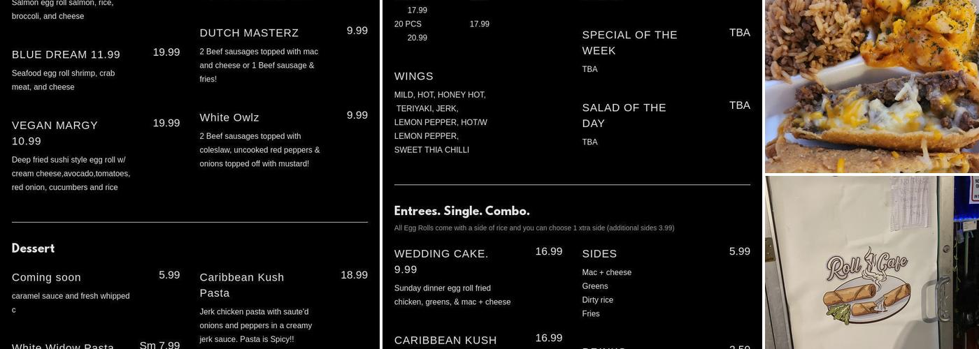 Roll 1 Cafe Menu