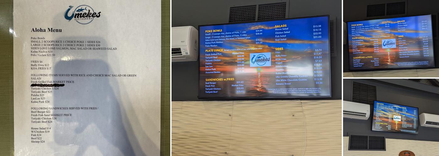 Umeke's Menu
