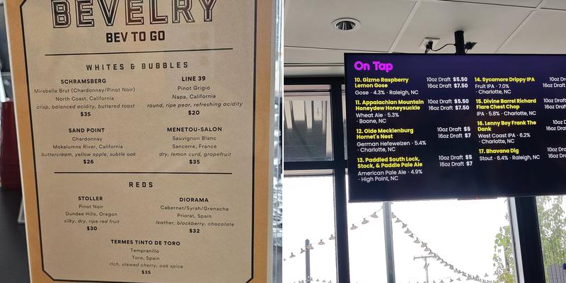 Bevelry and Cahoots Menu