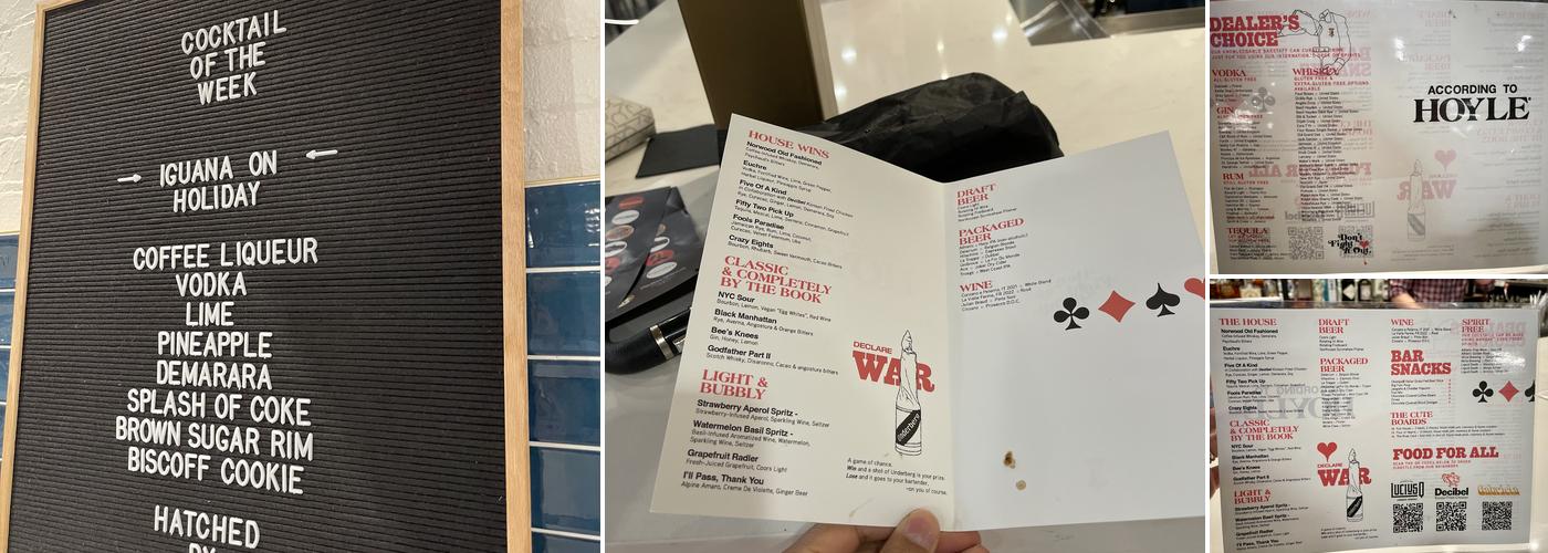 According To Hoyle Menu