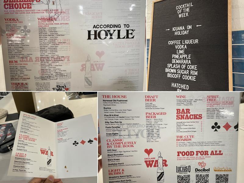 According To Hoyle Menu