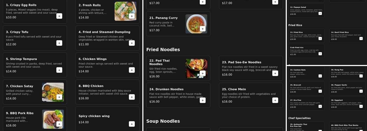 Thai bento Menu