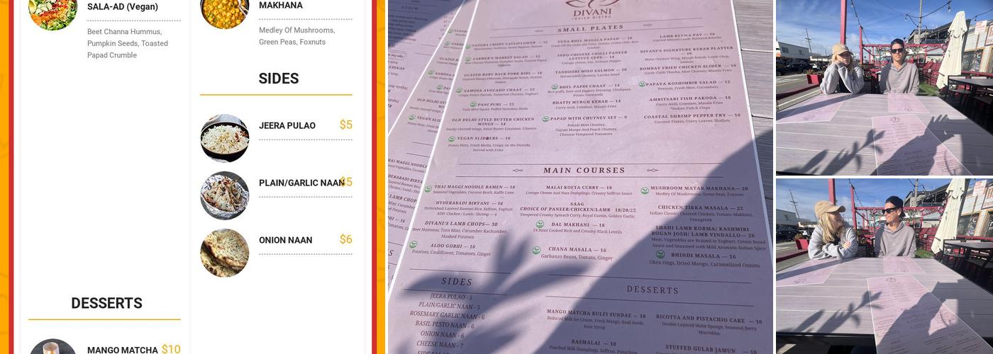 Divani Indian Bistro Menu