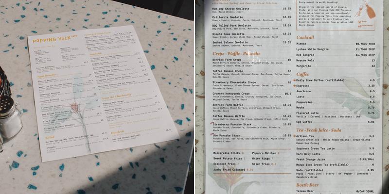Popping Yolk Cafe Menu
