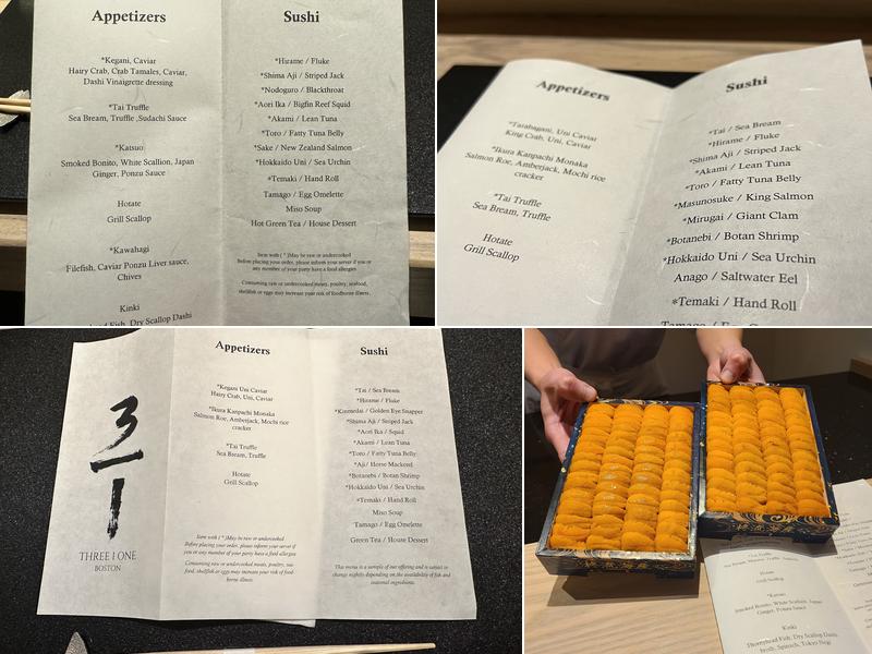 311 Omakase Boston (Three 1 One) Menu