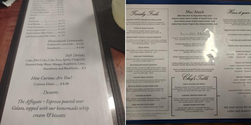 The Pauper's Pantry Menu