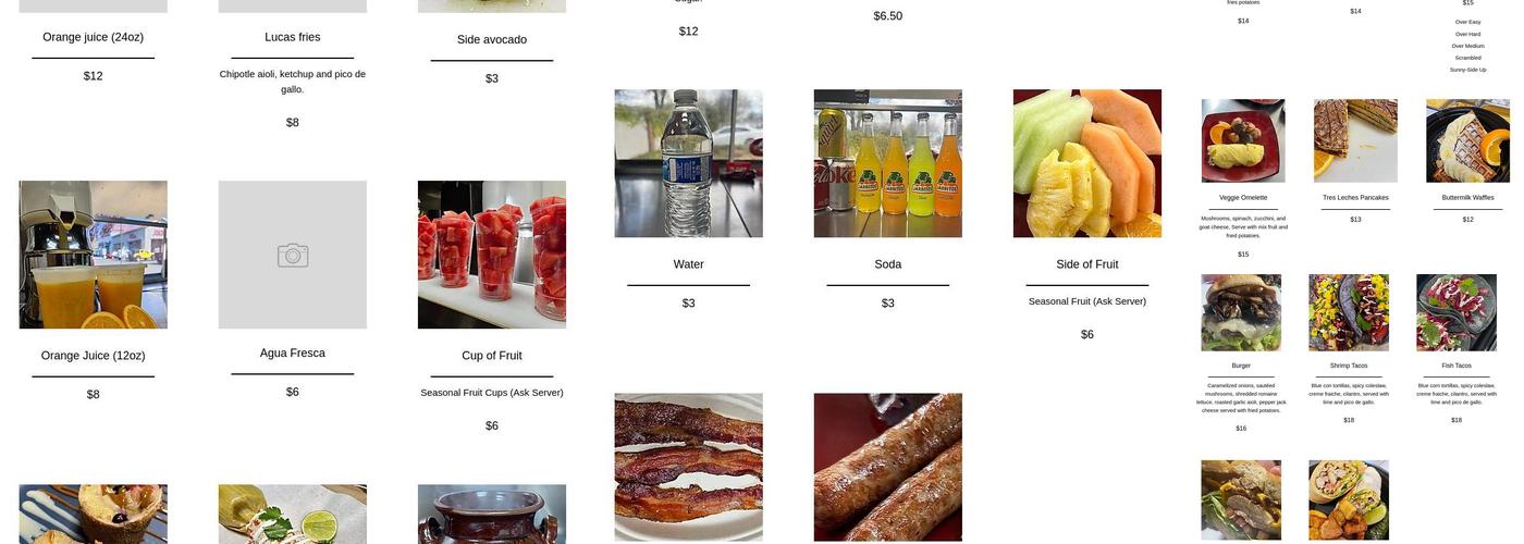 Lucas Bistro Breakfast Menu