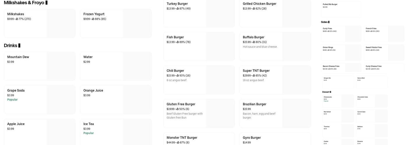 The Burger Room Menu