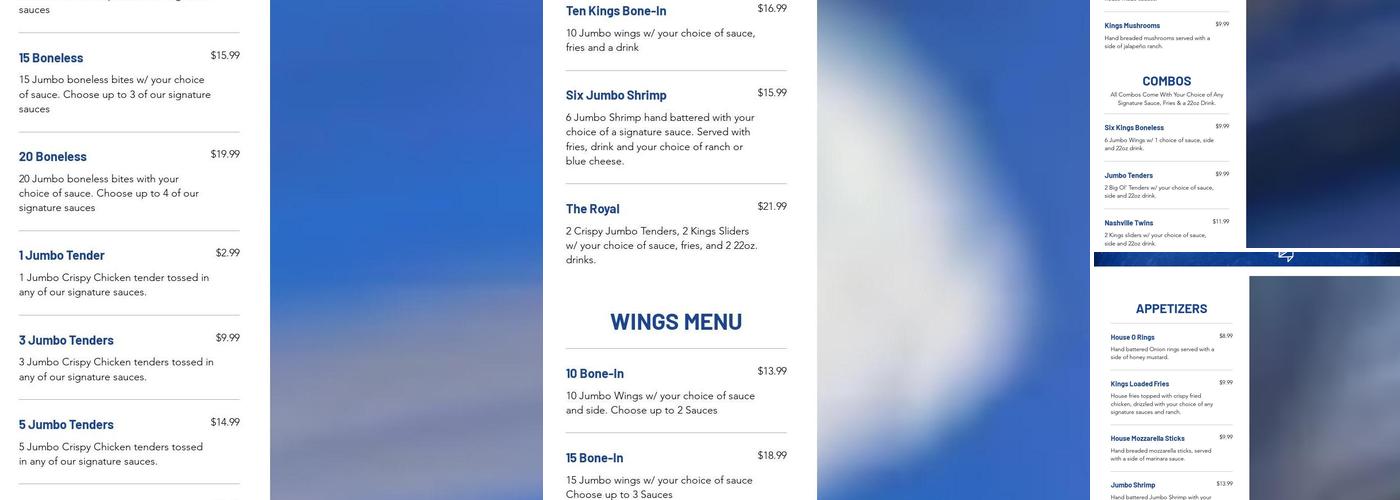 Wing Kings Menu