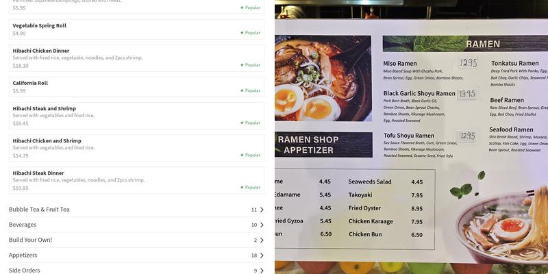 Kobe Ramen & Bubble Tea Menu
