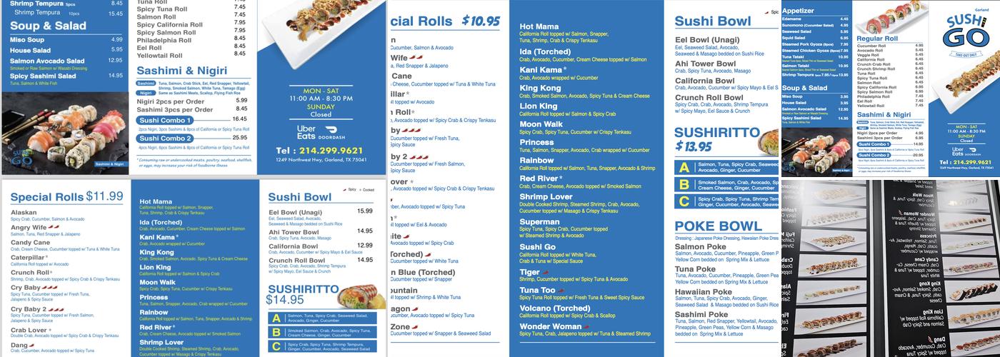 Sushi Go Menu