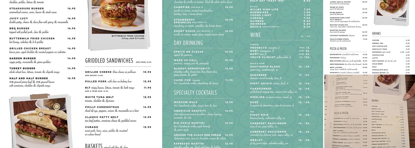 Around the Clock Diner Menu