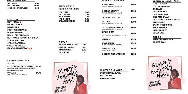 Stacy’s Heavenly Host Menu