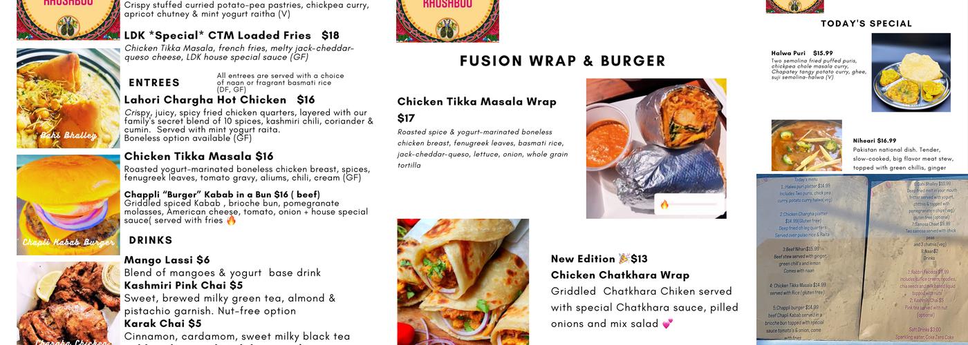 Lahore di Khushboo Menu