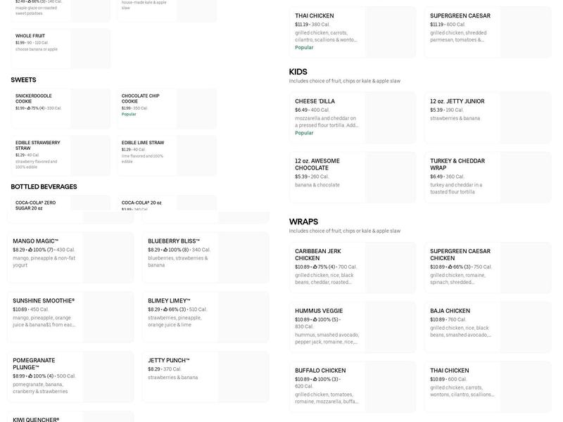 Tropical Smoothie Cafe Menu