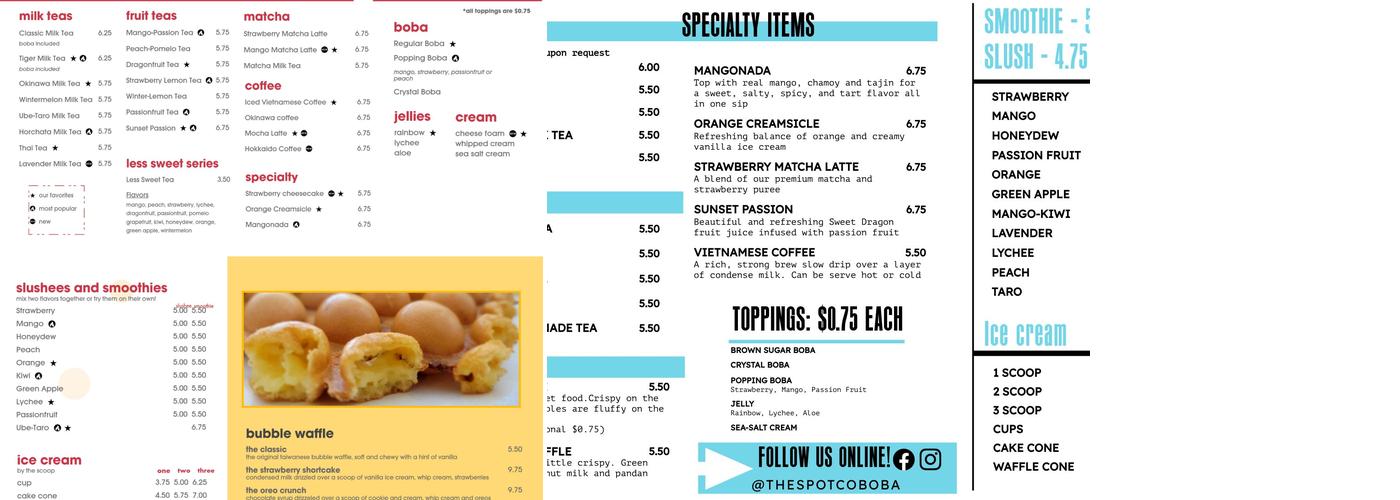 The Spot Co Menu