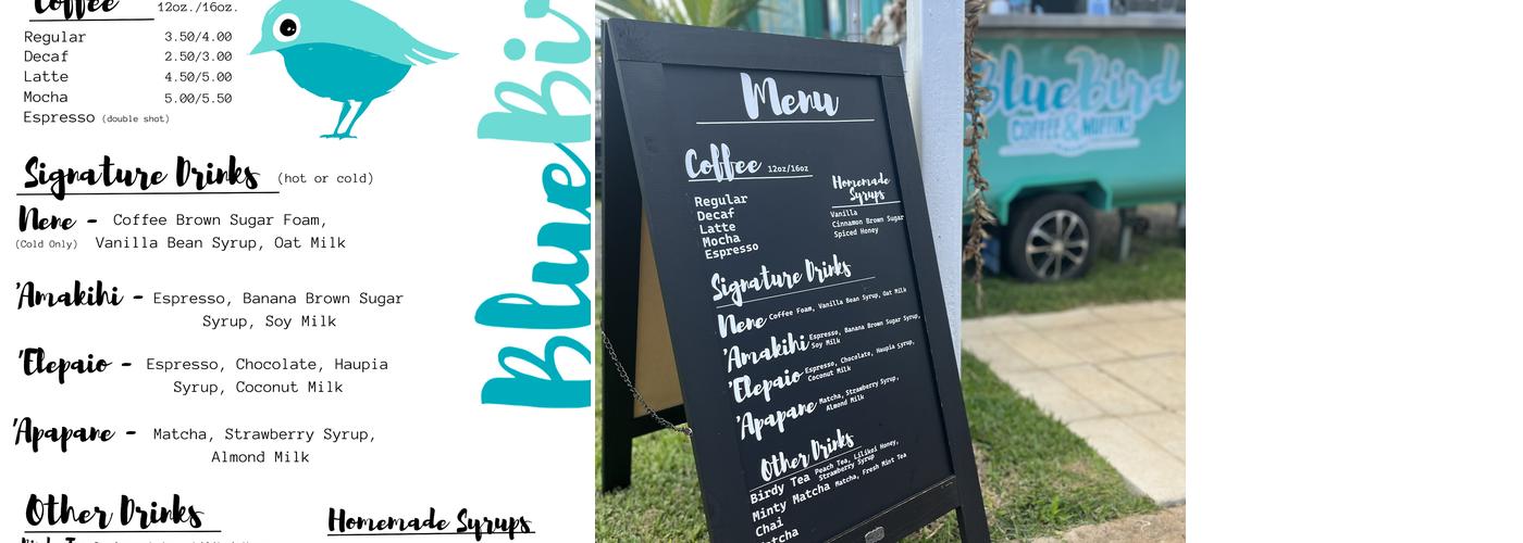 Blue Bird Kauai Menu