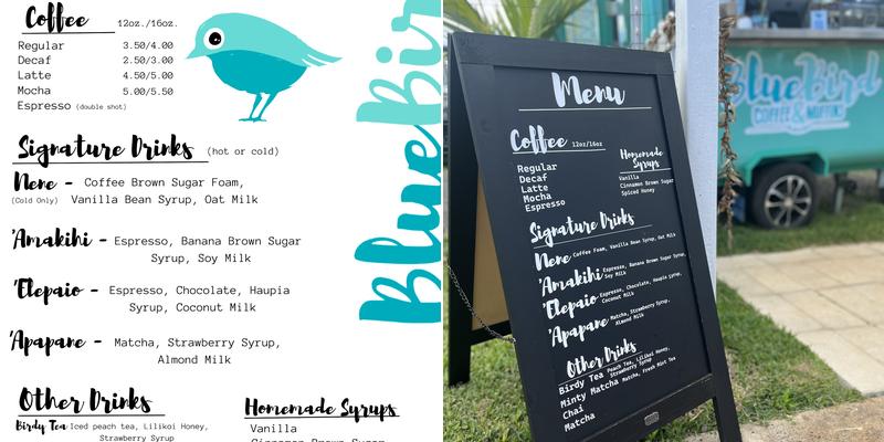 Blue Bird Kauai Menu