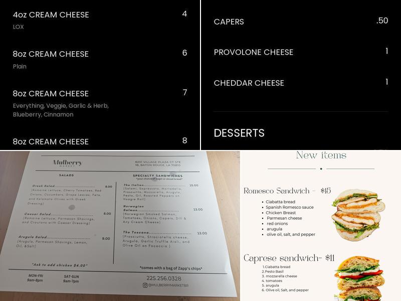 Mulberry Market Menu