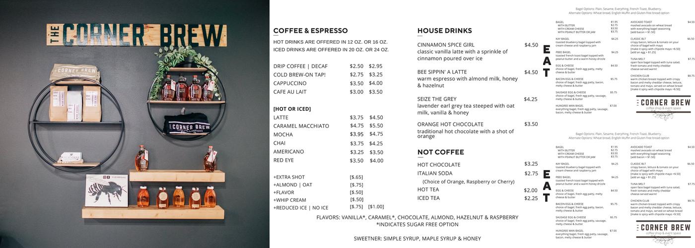 The Corner Brew Menu