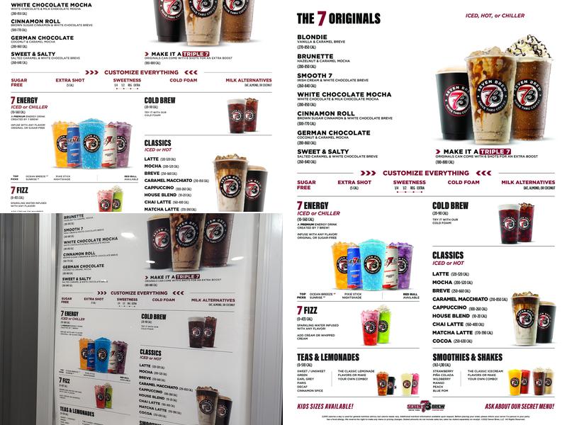 7 Brew Coffee Menu