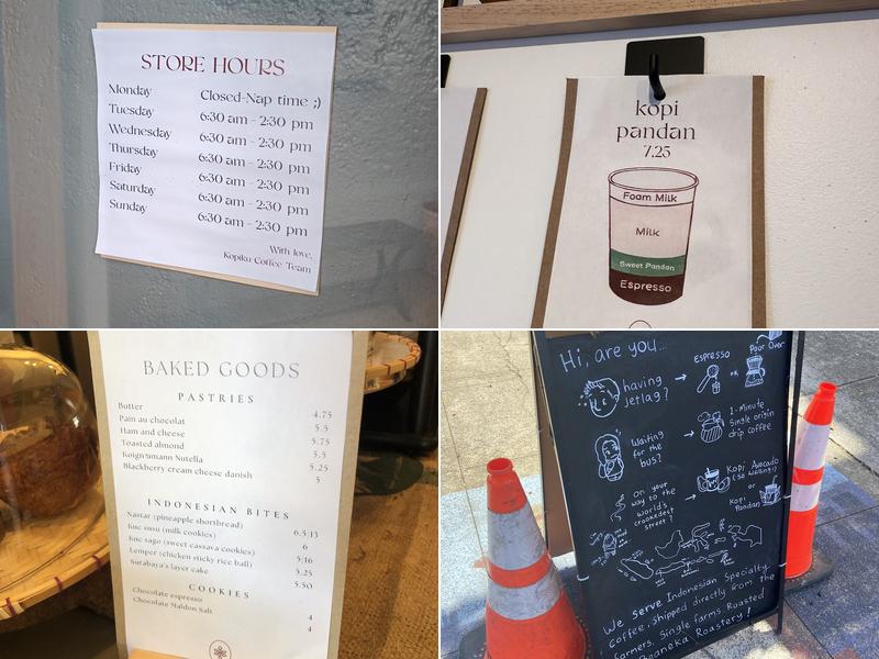 Kopiku Indonesian Coffee Menu