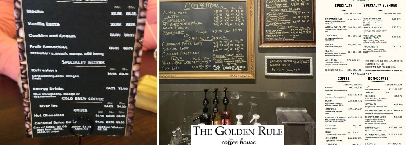 The Golden Rule Coffee House Menu