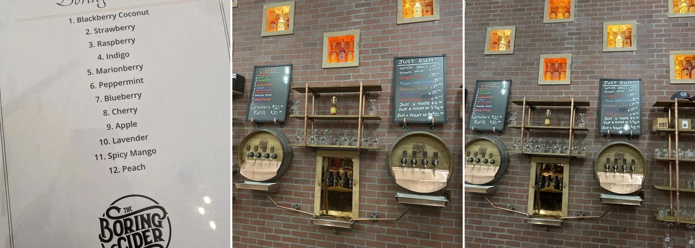 Just Rum I Just a Tasting Room Menu