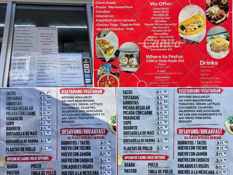 Cuates Mexican Food Menu
