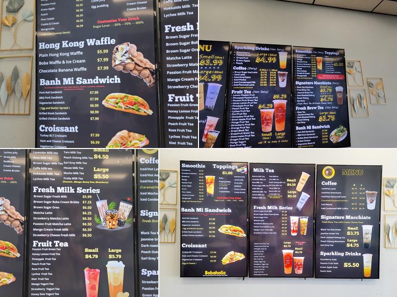 Bobaholic Menu