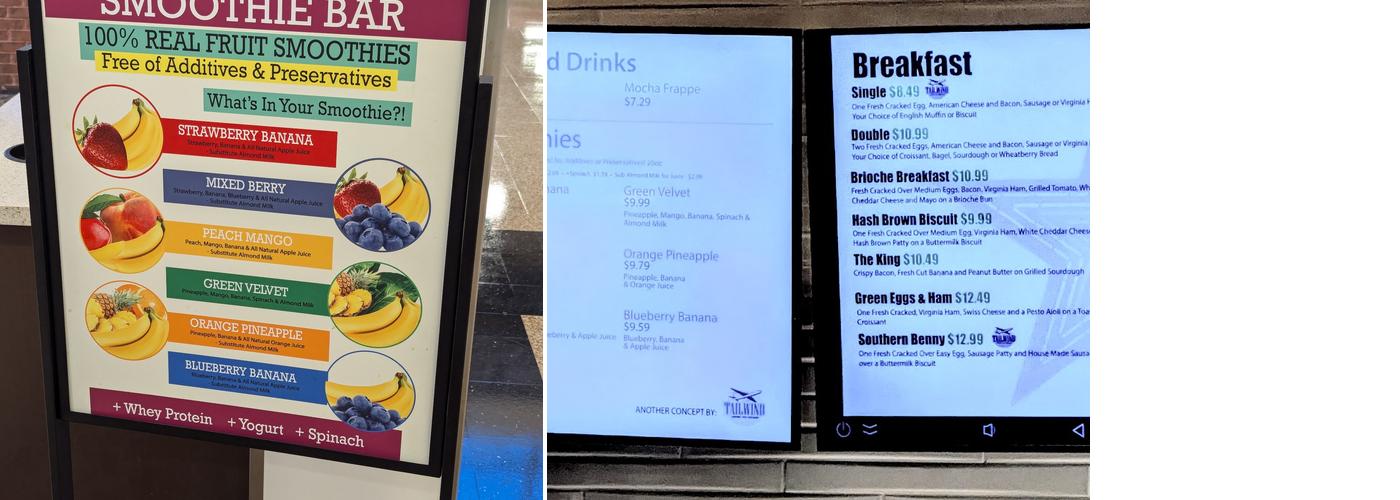 Tailwind Concessions Menu