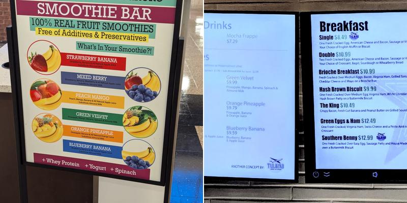 Tailwind Concessions Menu