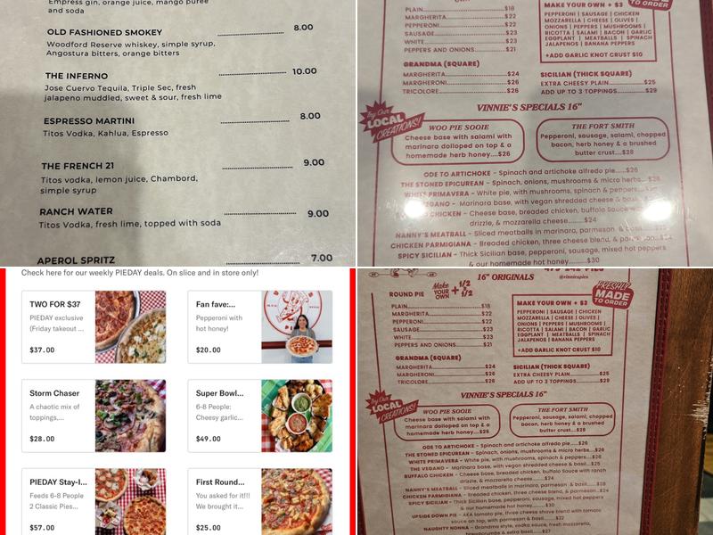 Vinnie's Pies Menu
