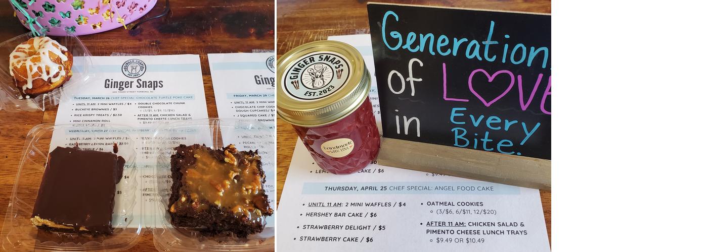 Ginger Snaps Bakery Menu