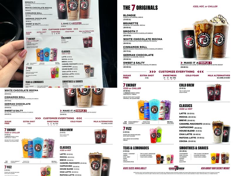 7 Brew Coffee Menu