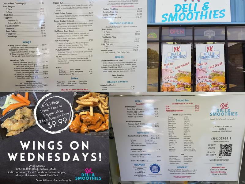 YK Deli and Smoothie Menu