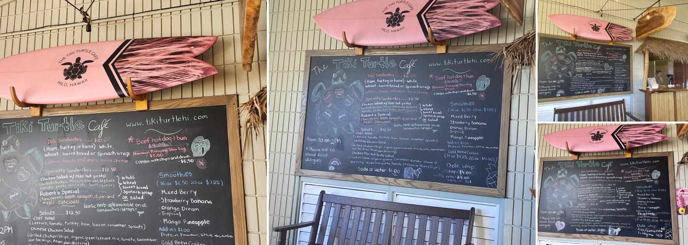 The Tiki Turtle Cafe Menu