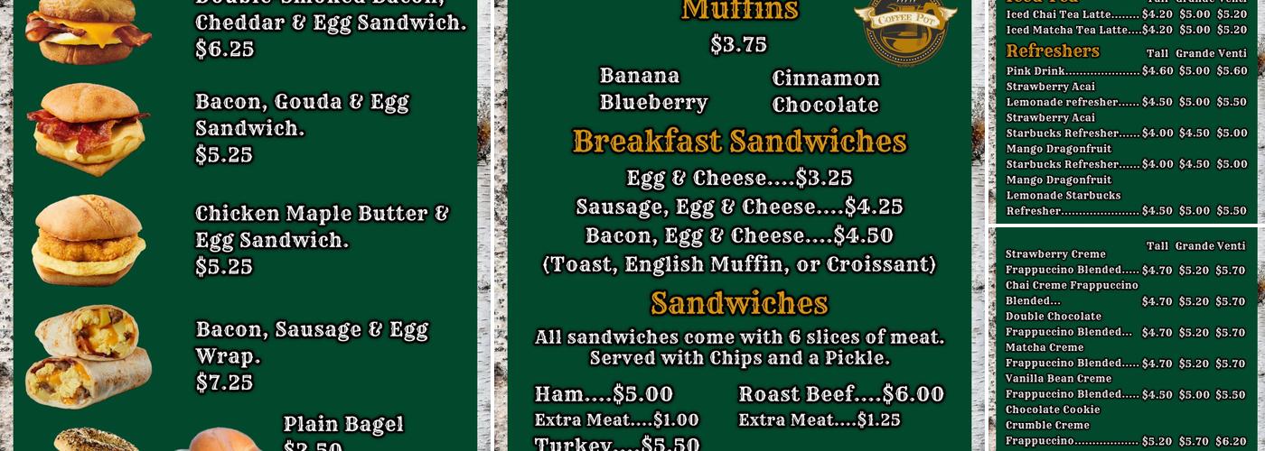 The Coffee Pot Menu