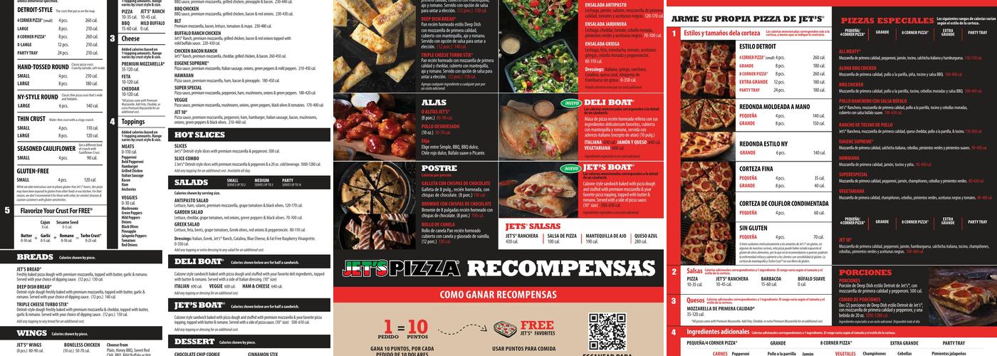 Jet's Pizza Menu