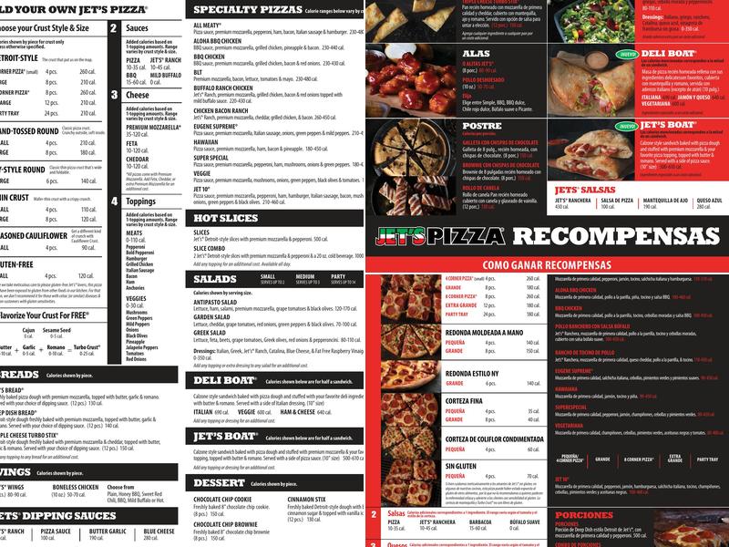 Jet's Pizza Menu
