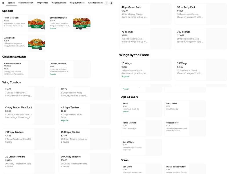 Wingstop Menu