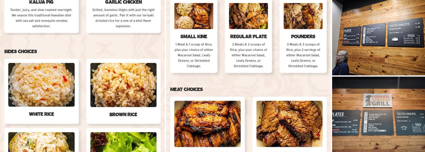 Pounders Hawaiian Grill - Pensacola Menu