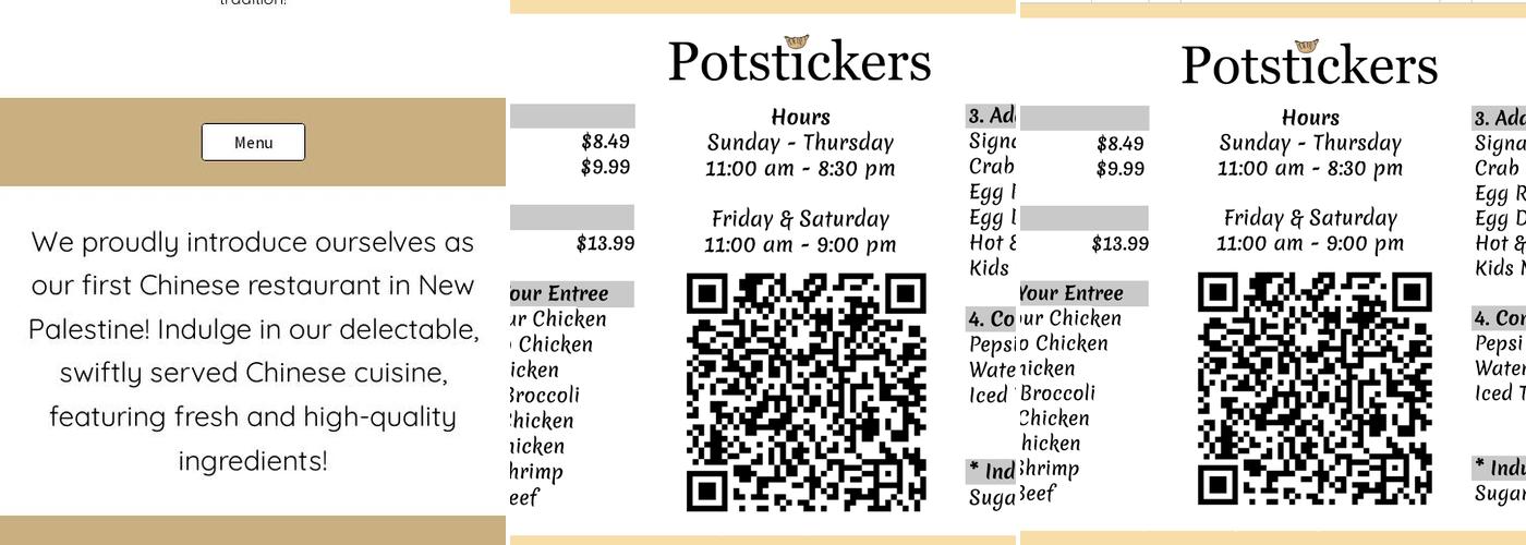 Potstickers Menu