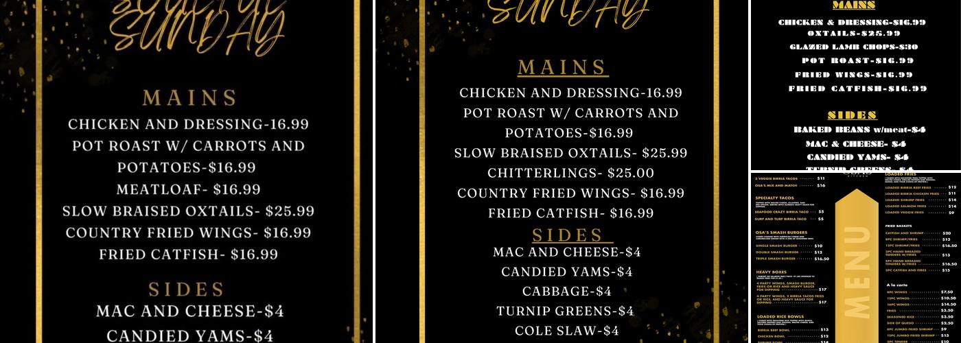 OSA’s Kitchen Menu