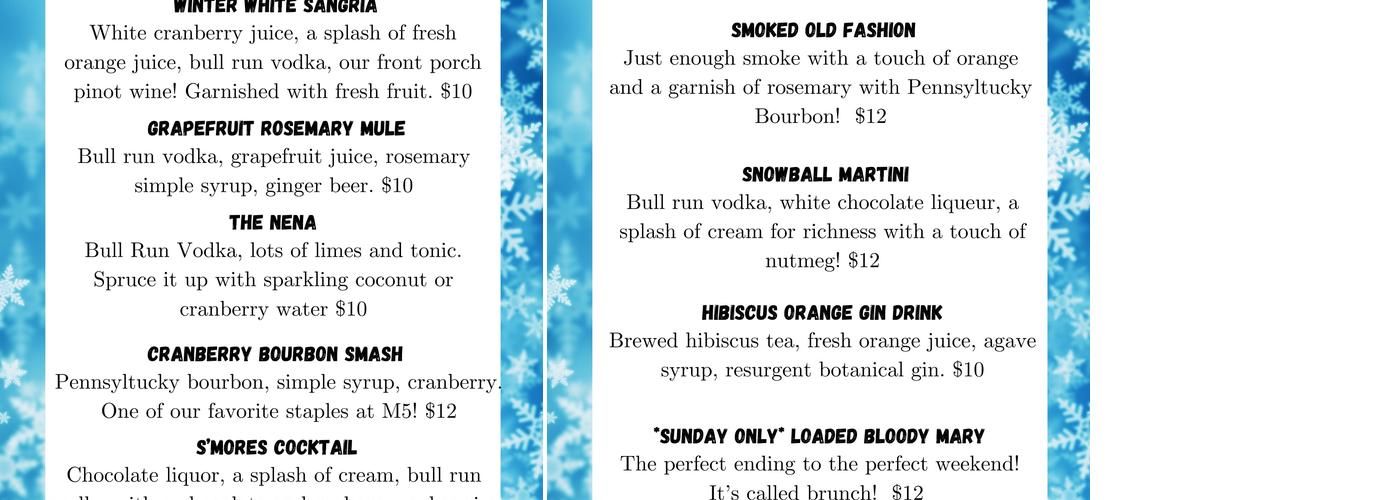 Magic 5 Wine Menu