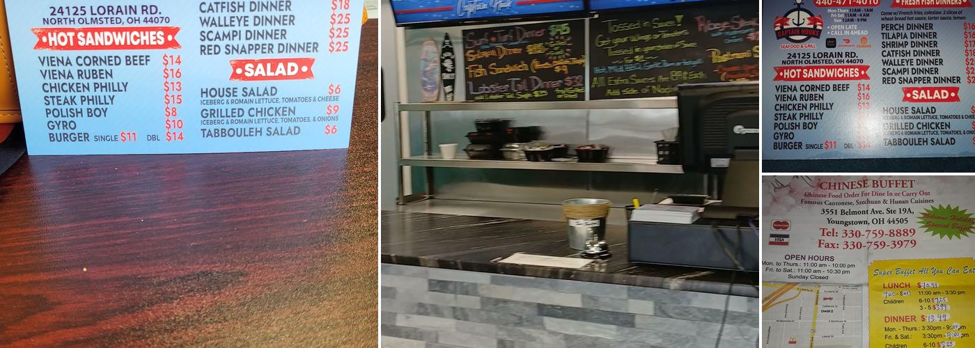 Captain Hooks Seafood & Grill Menu